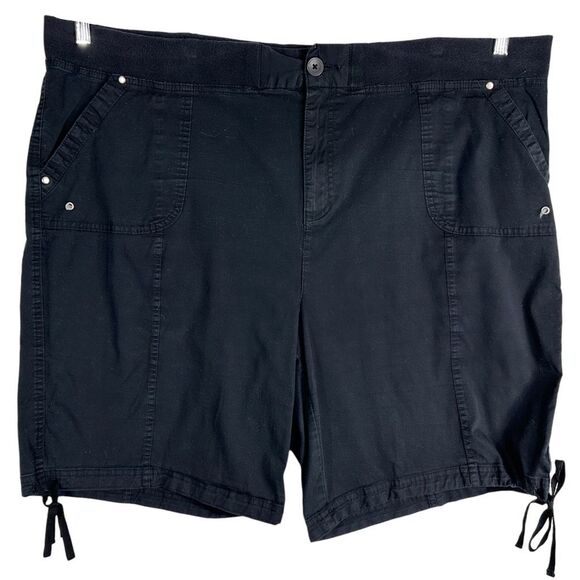 Kim Rogers Plus Size 3X Shorts Black Elastic Waist Pockets Drawstring Hem 106 - Picture 12 of 12
